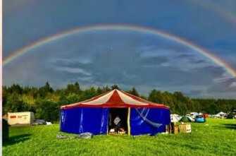 Zirkuszelt weiß/rot/blau
